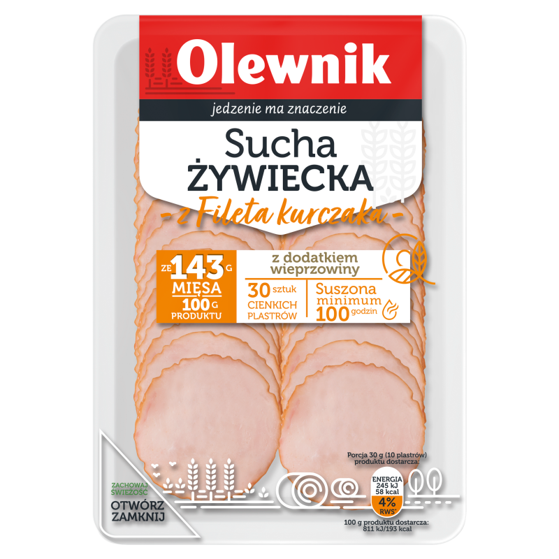 OLEWNIK Kiełbasa żywiecka sucha z filetem z kurczaka frisco.pl