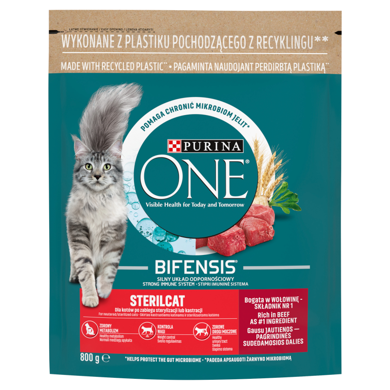 PURINA ONE Sterilcat Karma dla dorosłych kotów bogata w wołowinę i pszenicę frisco.pl