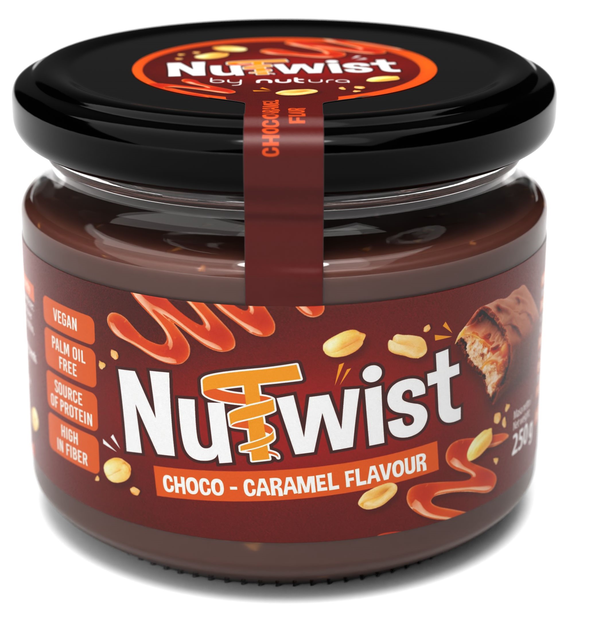 NUTURA Krem orzechowy o smaku batonika czekoladowo - karmelowego