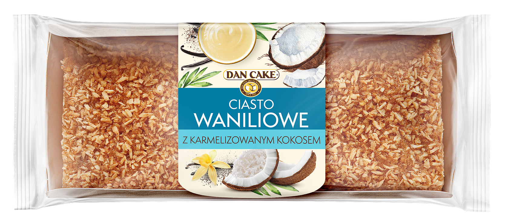 DAN CAKE Ciasto waniliowe z karmelizowanym kokosem