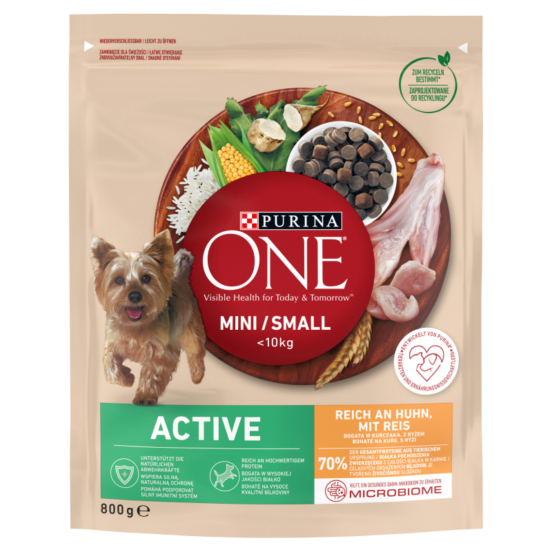 PURINA ONE Mini Active Karma dla psów bogata w kurczaka z ryżem frisco.pl