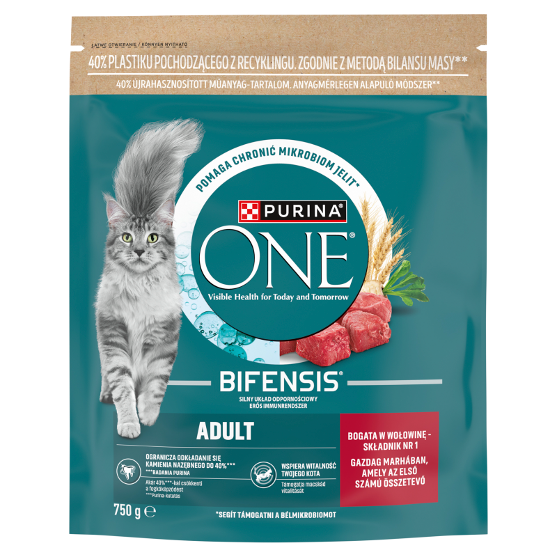 PURINA ONE Adult Karma dla dorosłych kotów bogata w wołowinę i pełne ziarna frisco.pl