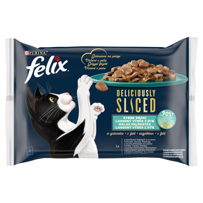 FELIX® Deliciously Sliced Rybne Smaki Mokra karma dla kota (4x80 g)