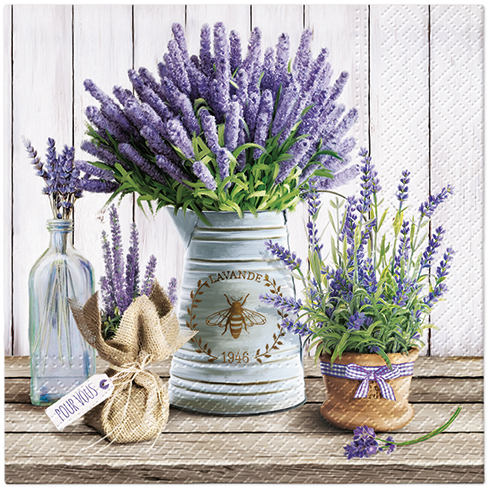 PAW DECOR COLLECTION Serwetki z bibuły 3-warstwowej Lavender In Bucket 20 szt.