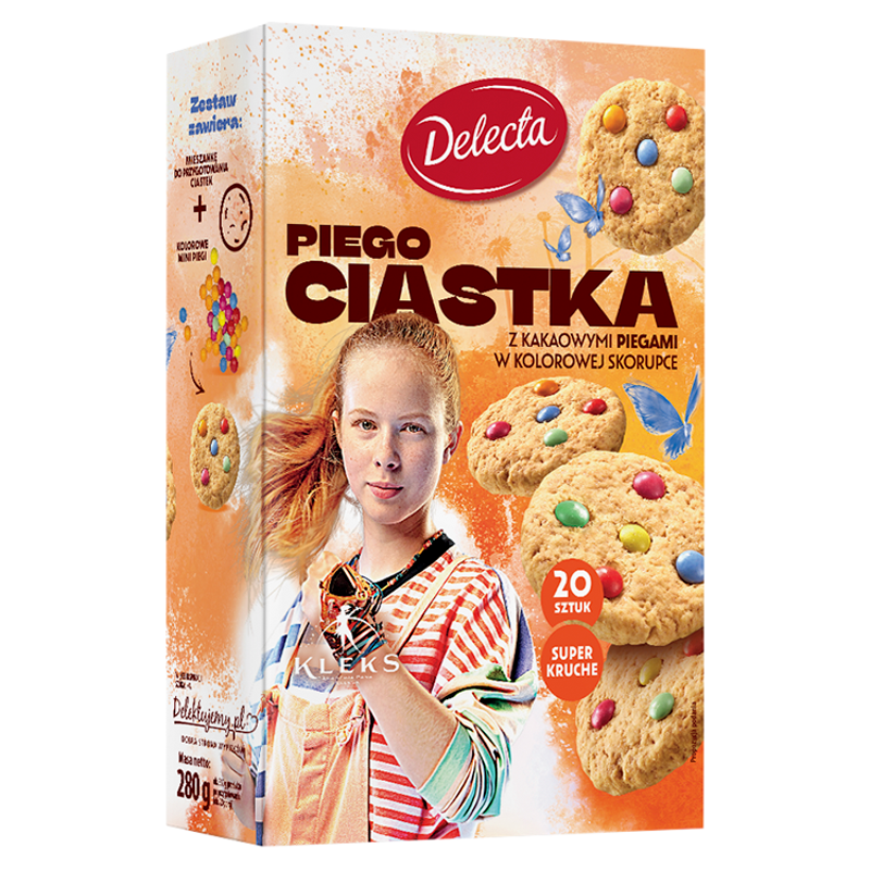 DELECTA Ciastka z kakaowymi piegami w kolorowej skorupce (20 szt.)