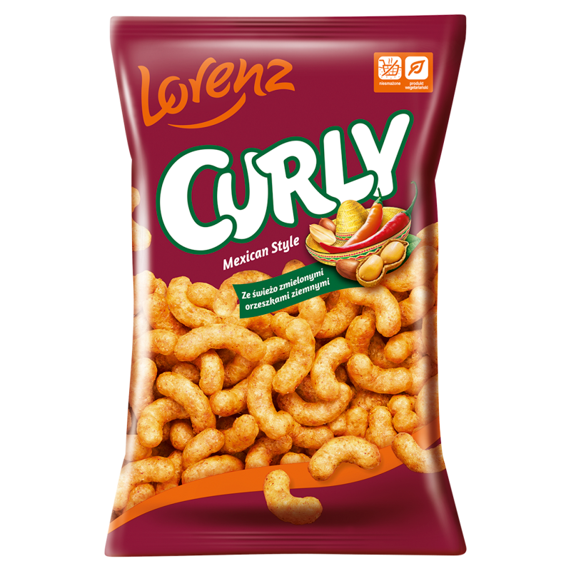 Curly Mexican Syle Chrupki kukurydziane ze zmielonymi orzeszkami ziemnym