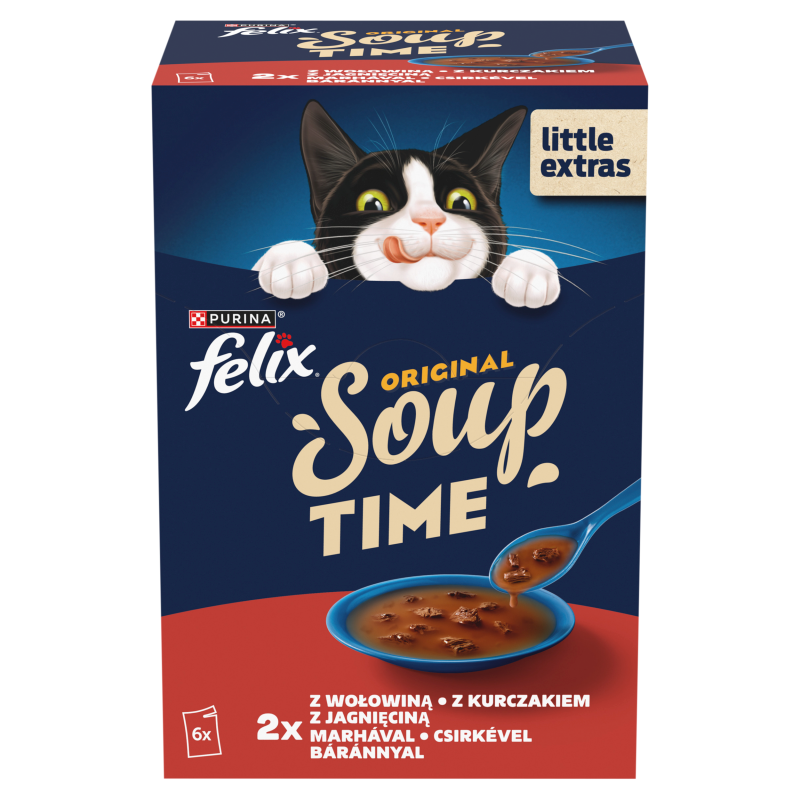 FELIX® Soup Uzupełniająca karma dla kota - zestaw zup (6 x 48 g) frisco.pl