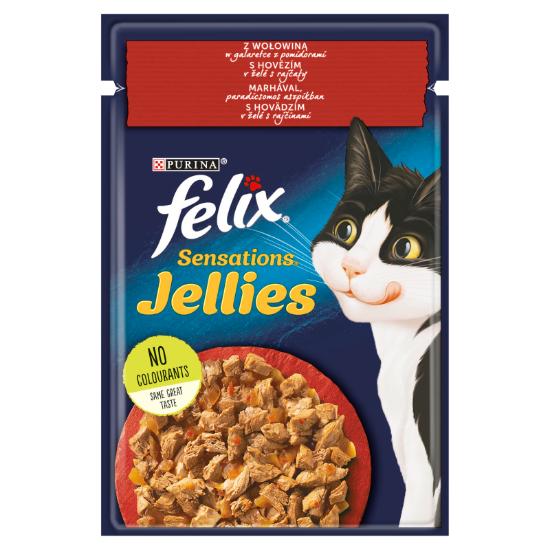 FELIX® Sensations Karma dla kotów z wołowiną w galaretce z pomidorami frisco.pl