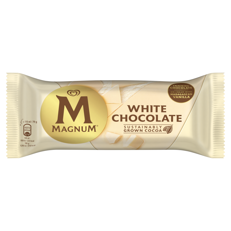 MAGNUM Lody waniliowe w polewie z białej czekolady
