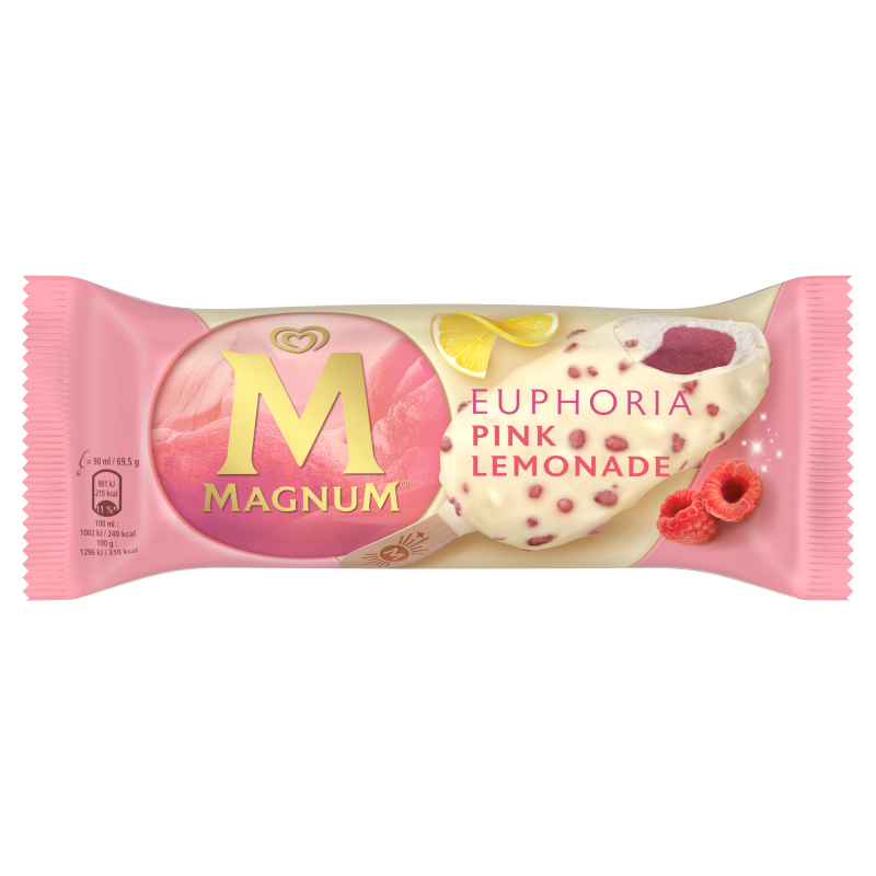 MAGNUM Lody cytrynowo-malinowe-w polewie z białej czekolady