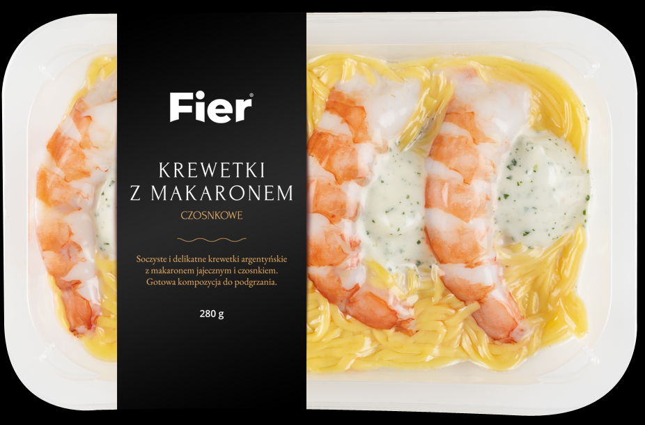 FIER Krewetki z makaronem w sosie czosnkowym