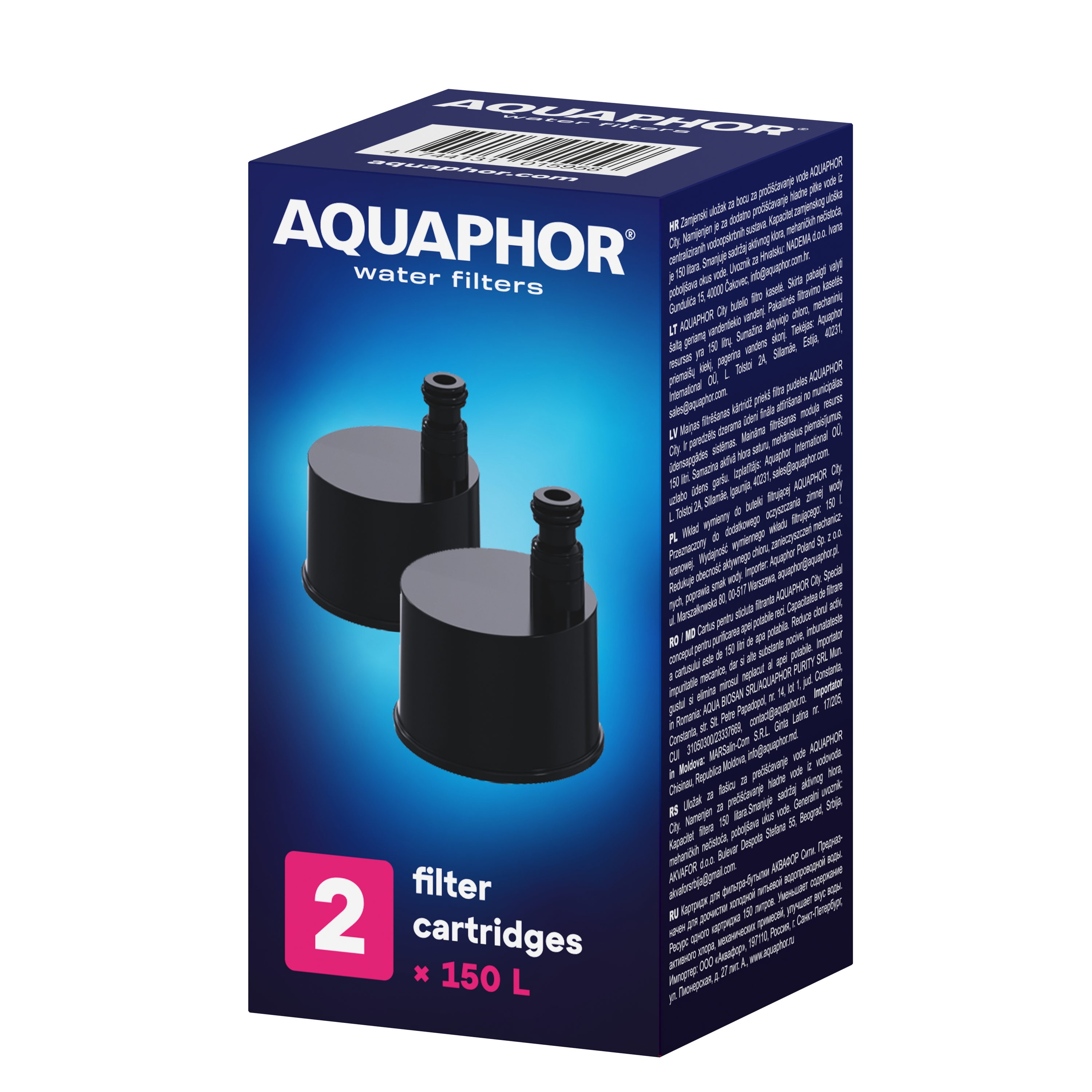 AQUAPHOR Zestaw wkładów do butelki filtrującej Aquaphor City 2 szt.