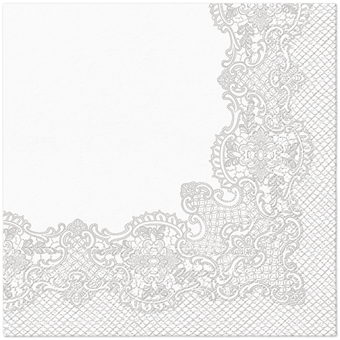 PAW DECOR COLLECTION Serwetki z bibuły 3-warstwowej Royal Lace silver 20 szt.