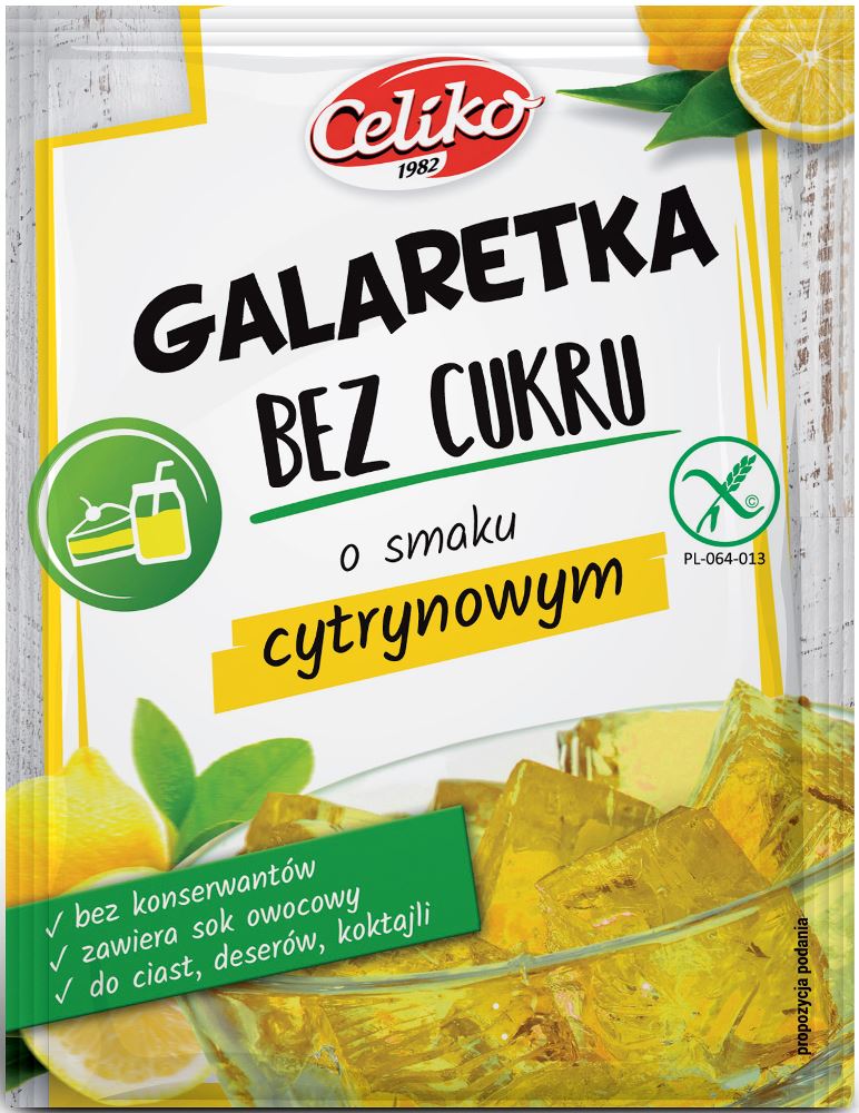 CELIKO Galaretka o smaku cytrynowym (bez cukru) bezglutenowa frisco.pl
