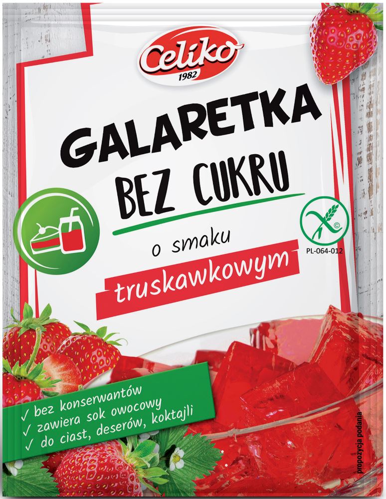 CELIKO Galaretka o smaku truskawkowym (bez cukru) bezglutenowa frisco.pl