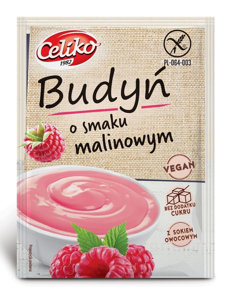 CELIKO Budyń o smaku malinowym (bez cukru) bezglutenowy