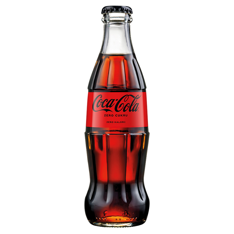 COCA-COLA ZERO Napój gazowany (szkło) (cena zawiera 0,40 zł kaucji za butelkę)