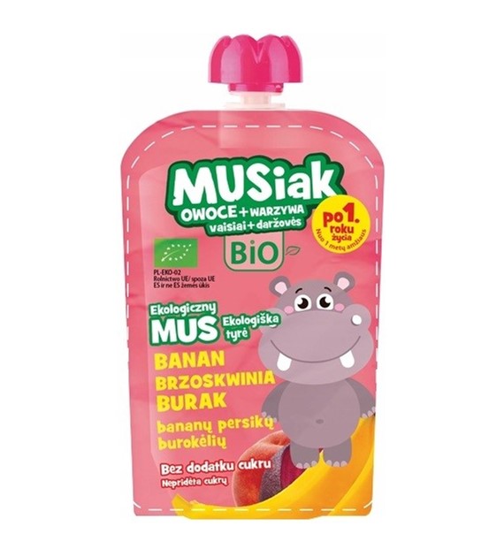 Musiaki Mus owocowo- warzywny banan brzoskwinia burak po 1 roku życia BIO