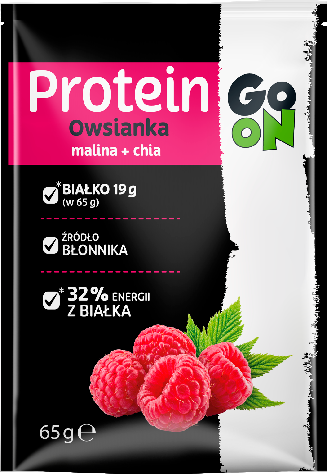 SANTE GO ON! Owsianka proteinowa z maliną i chia