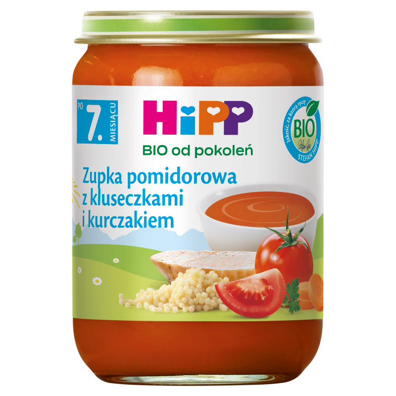 HIPP Zupka pomidorowa z kluseczkami i kurczakiem po 7 miesiącu BIO frisco.pl