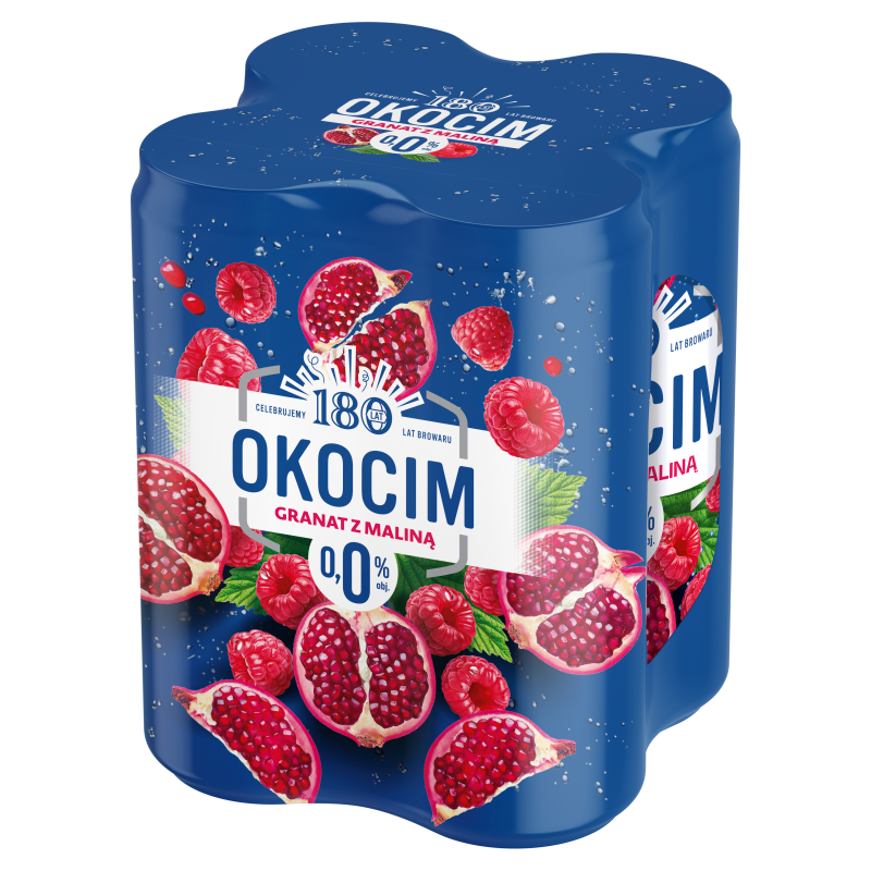 OKOCIM GRANAT z MALINĄ Piwo bezalkoholowe 4x500ml (puszka)