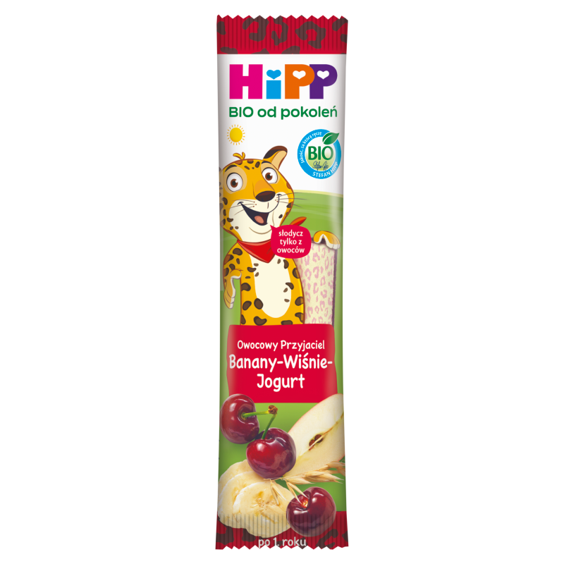 HIPP Batonik Owocowy przyjaciel z bananami,wisniami i jogurtem BIO