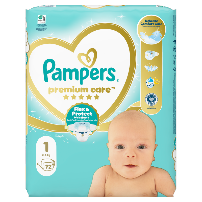 PAMPERS Premium Care Pieluchy Rozmiar 1 (2-5kg) 72 szt.