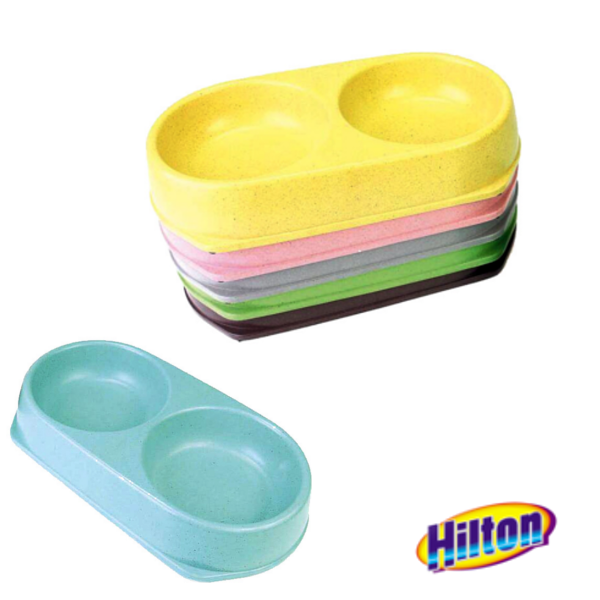 HILTON Podwójna miska dla kota pojemność: 2 x 180 ml