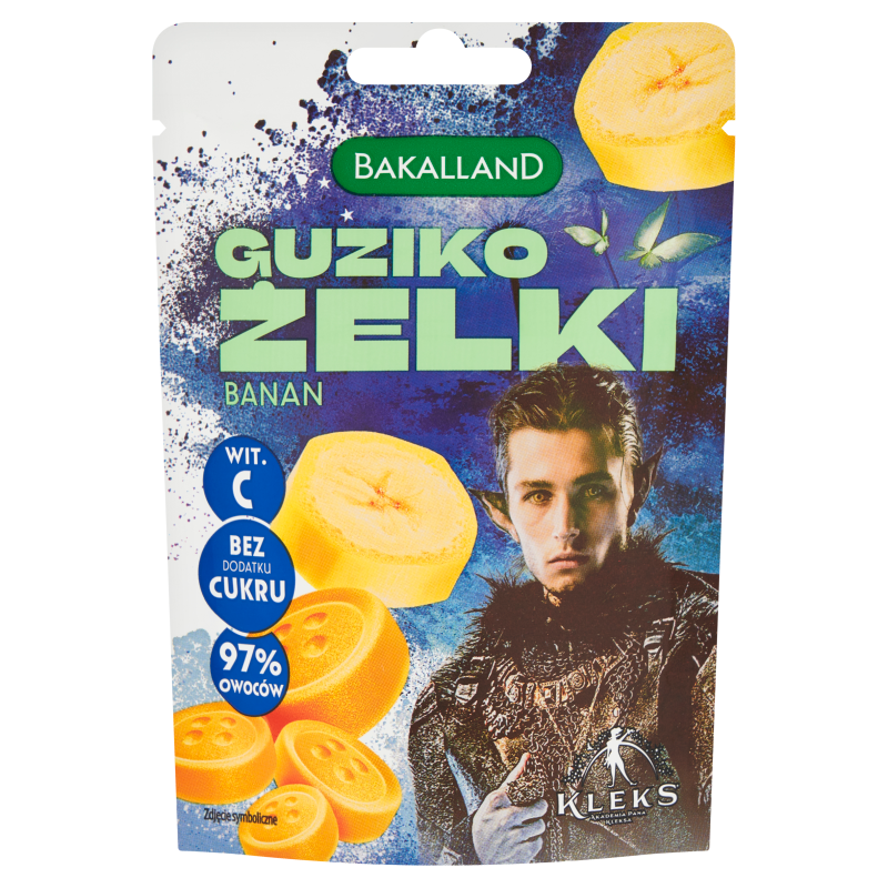 BAKALLAND KLEKS Guziko żelki bananowe