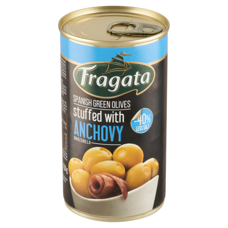 FRAGATA Oliwki zielone nadziewane anchois (40% mniej soli)
