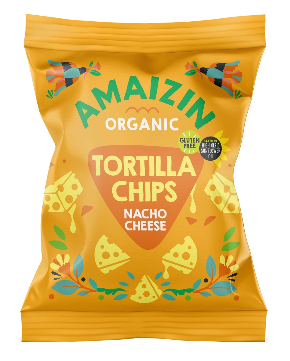AMAIZIN Chipsy nachos kukurydziane o smaku serowym bezglutenowe BIO