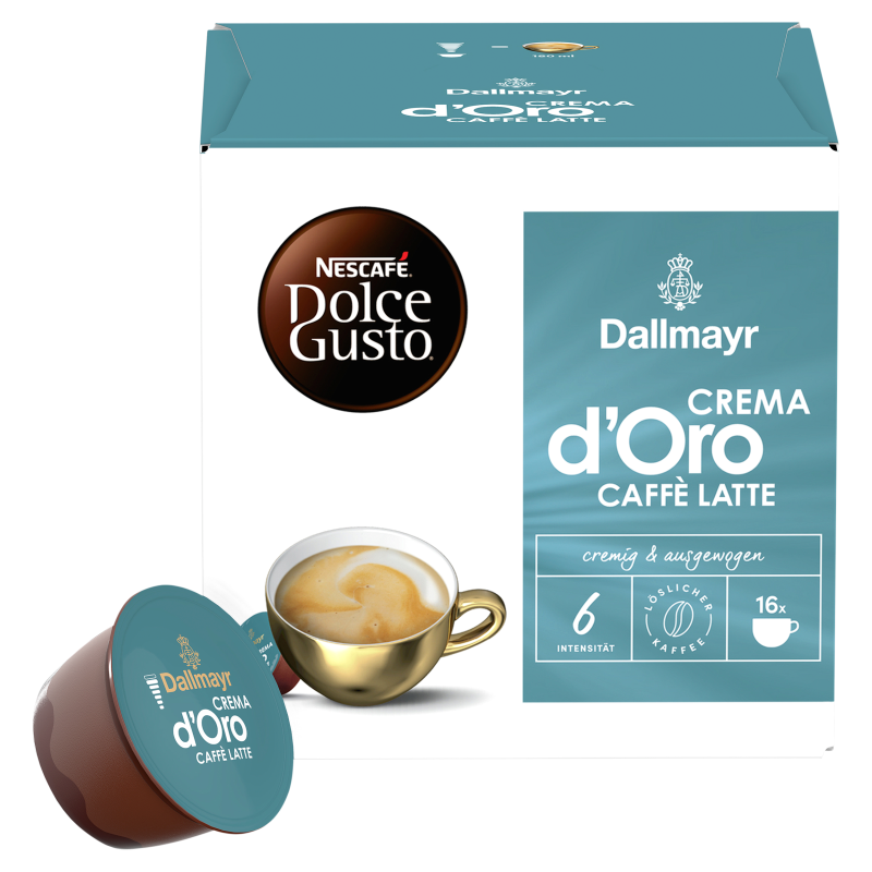 NESCAFÉ Dolce Gusto Dallmayr Crema d'Oro Caffe Latte Kawa w kapsułkach (16 kapsułek)