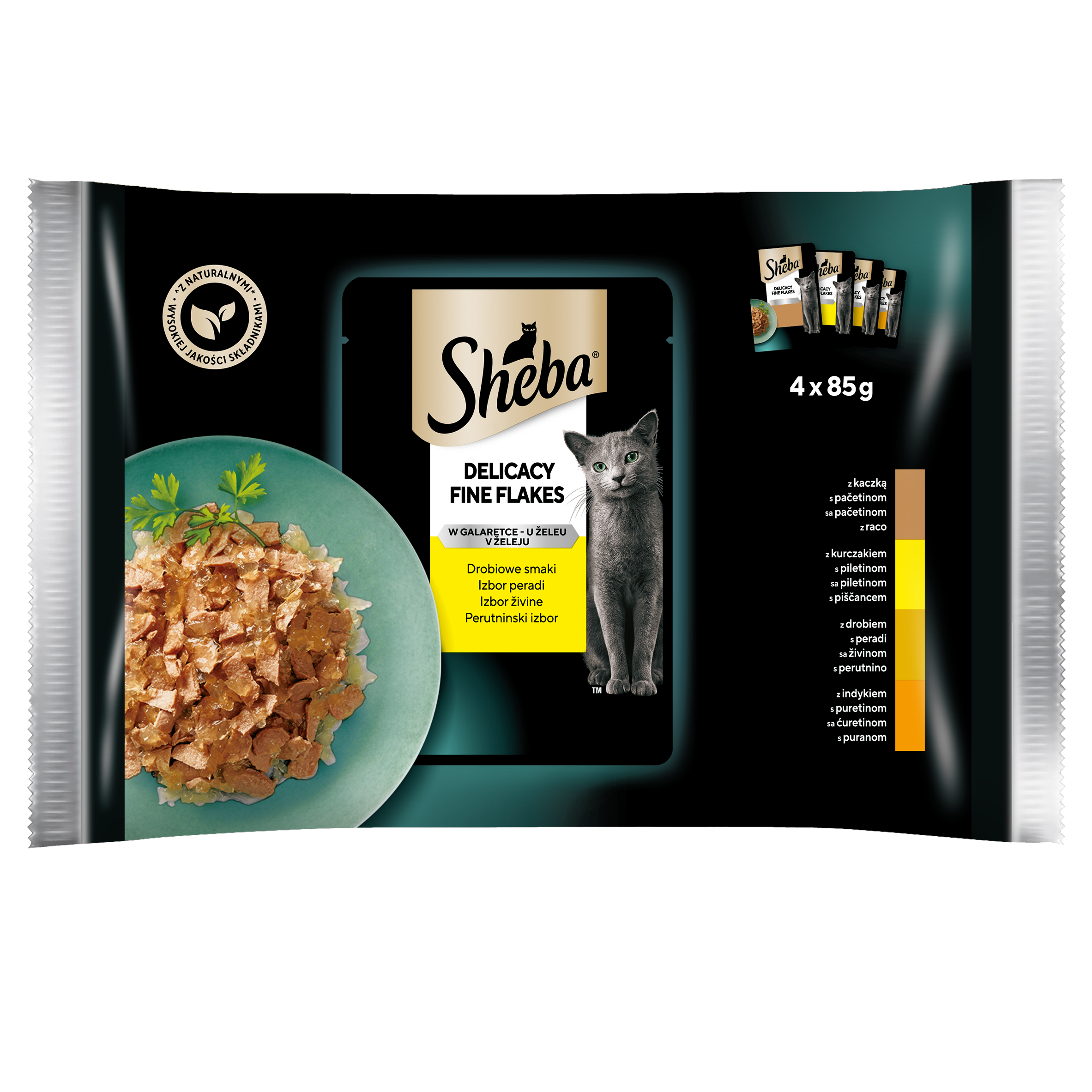 SHEBA Delicacy in Jelly Pokarm dla Kotów - Smaki Drobiowe (4 saszetki) frisco.pl