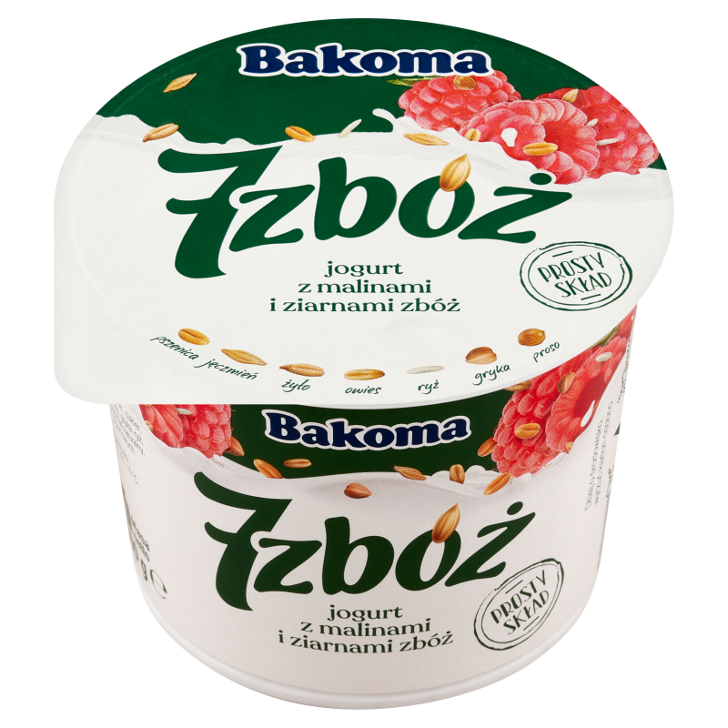 BAKOMA 7 zbóż Jogurt z malinami i ziarnami zbóż frisco.pl