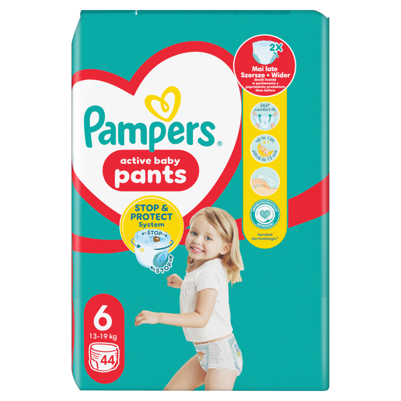 PAMPERS Pants Pieluchomajtki Rozmiar 6 (15kg+) 44 szt