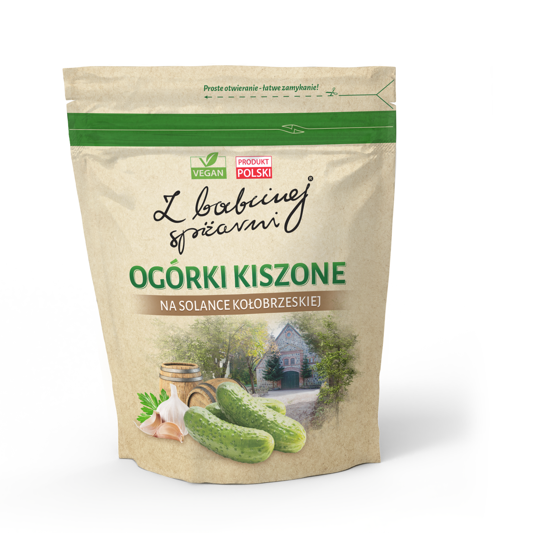 Z BABCINEJ SPIŻARNI Ogórki kiszone na solance kołobrzeskiej
