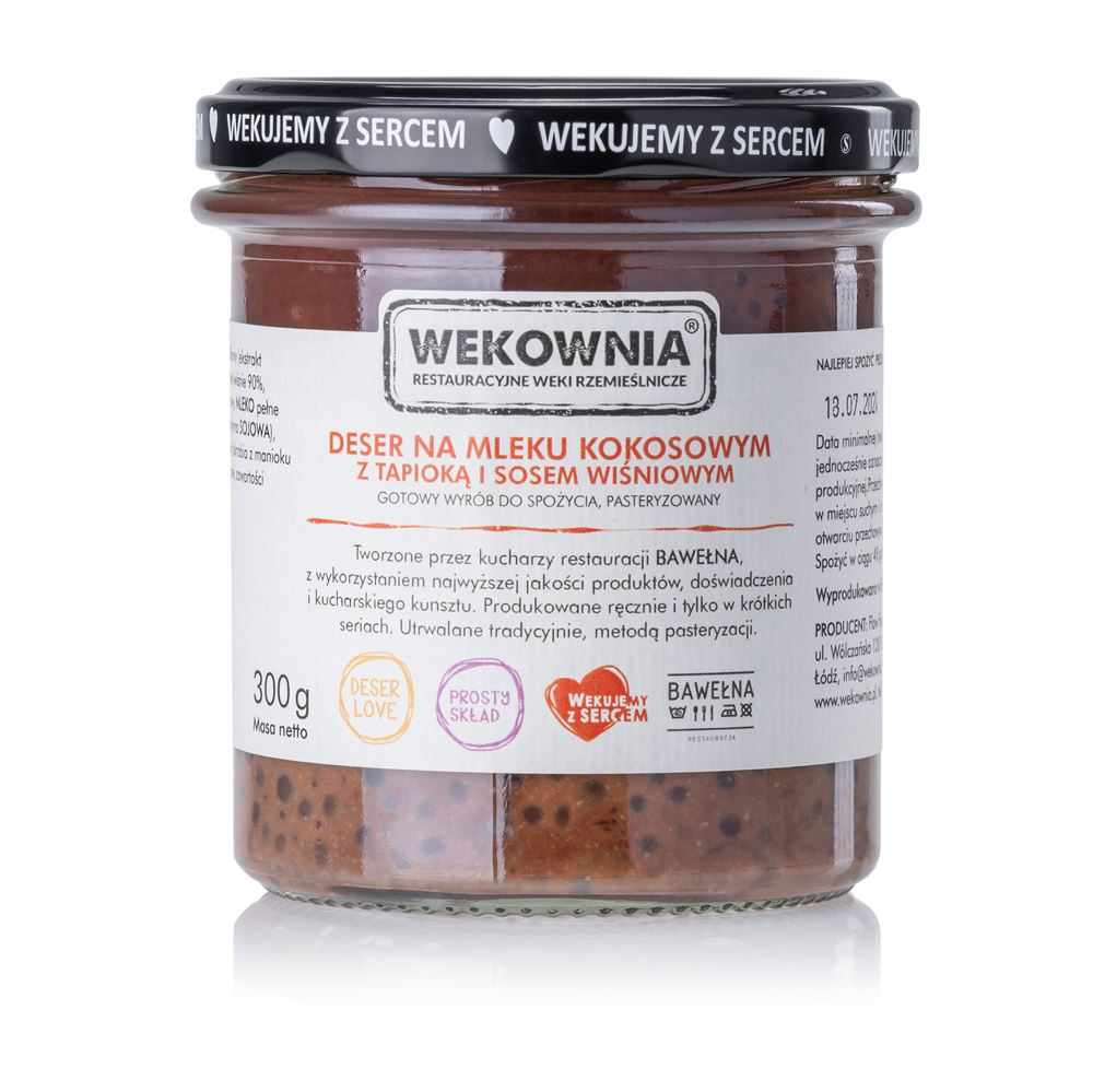 WEKOWNIA Deser na mleku kokosowym z tapioką i sosem wiśniowym