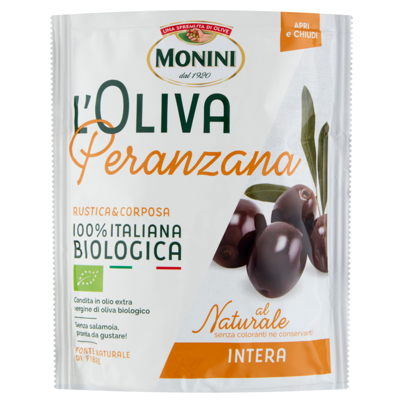MONINI Monini L'Oliva Peranzana Naturalne oliwki czarne z pestkami