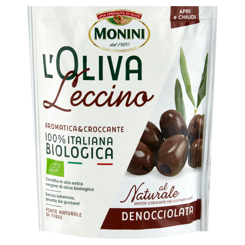 MONINI Oliwki czarne drylowane L'Oliva Leccino Naturalne