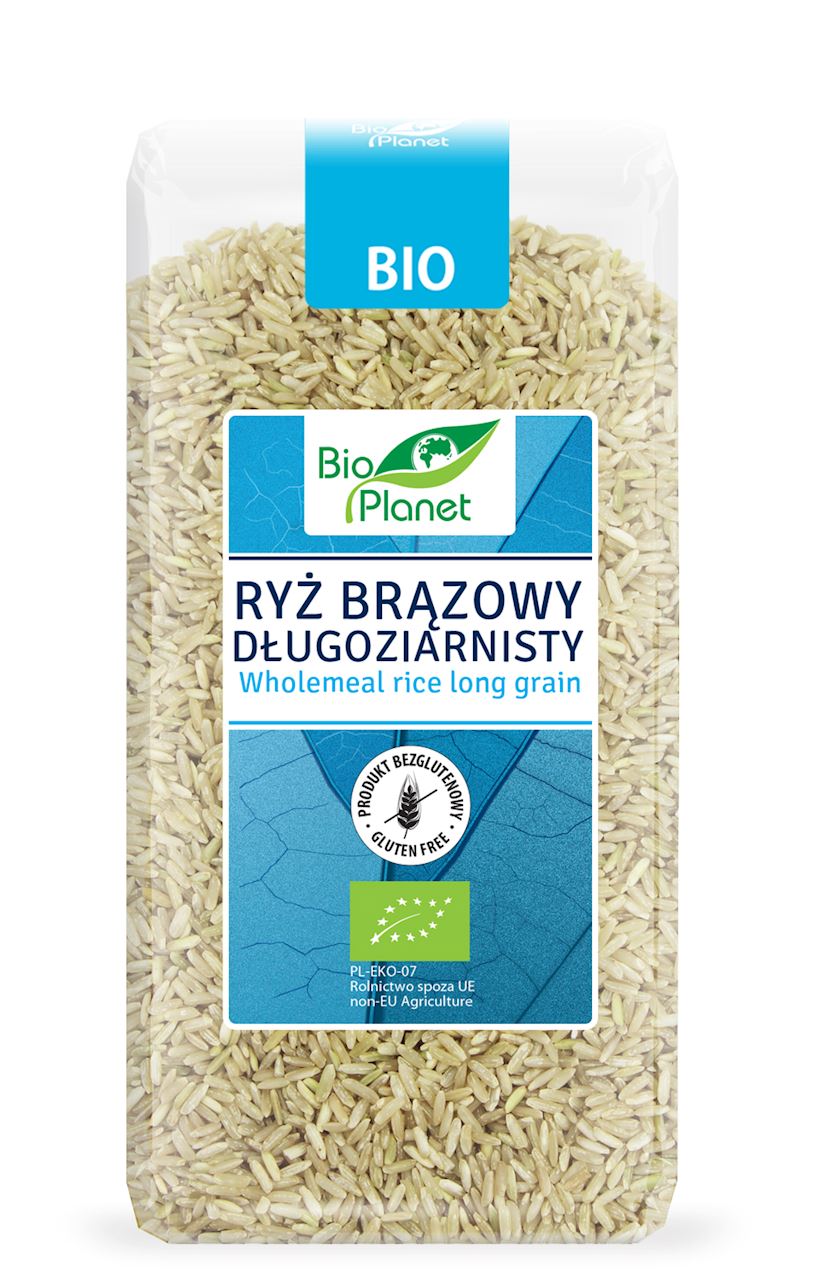 BIO PLANET Ryż brązowy długoziarnisty bezglutenowy BIO