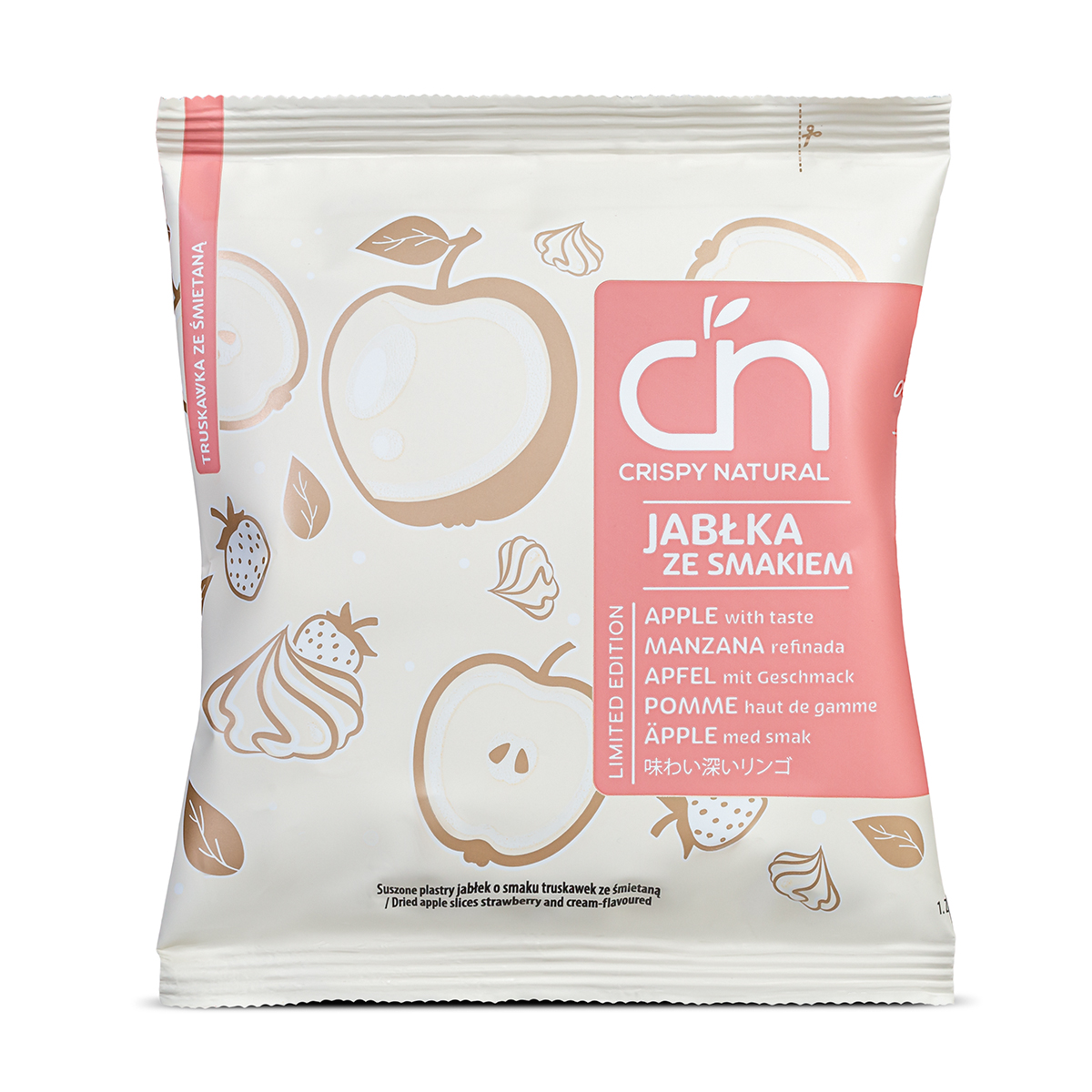 CRISPY Suszone jabłka o smaku truskawek ze śmietaną