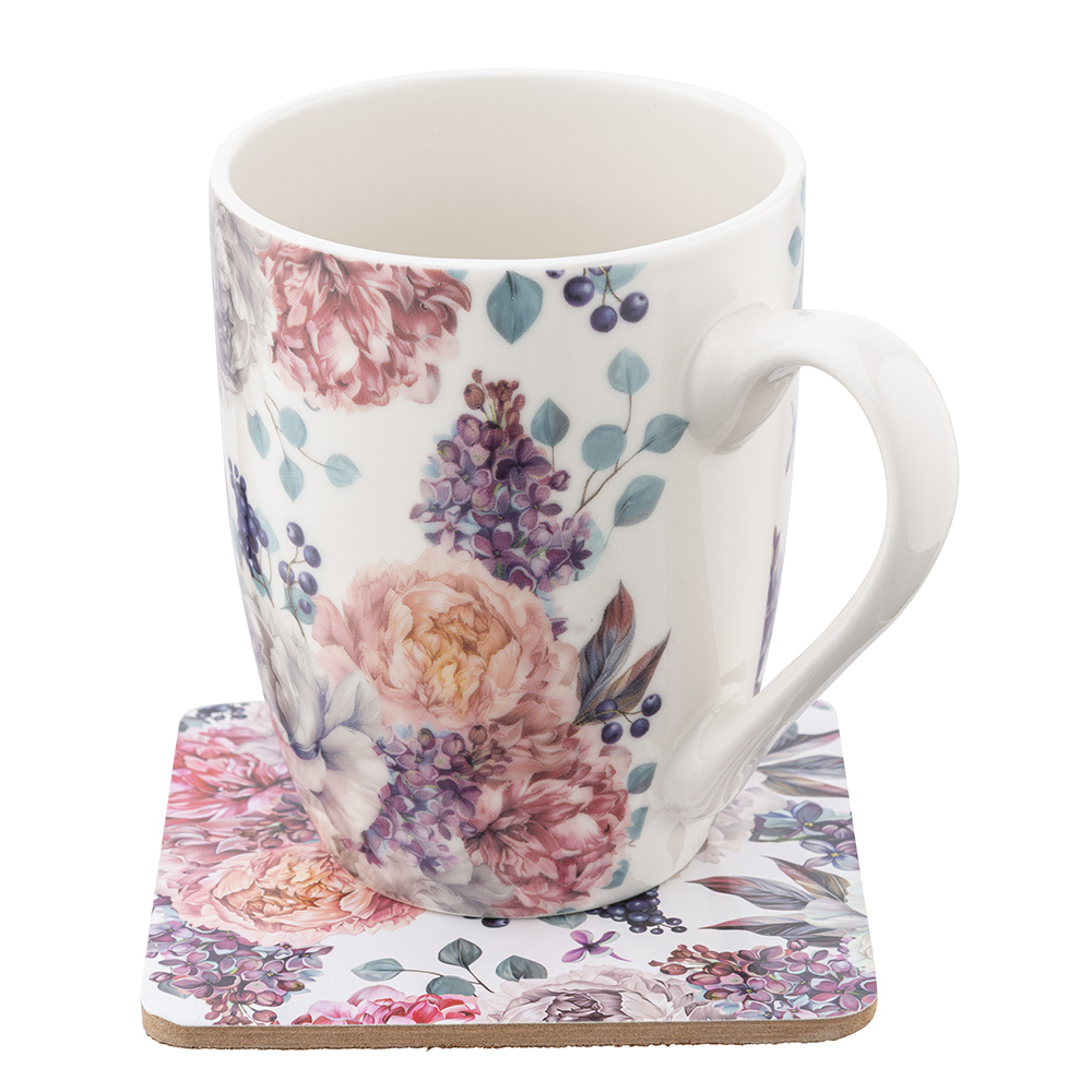 ALTOM DESIGN LILIOWY BEZ KUBEK 320 ML Z PODKŁADKĄ COLOR BOX
