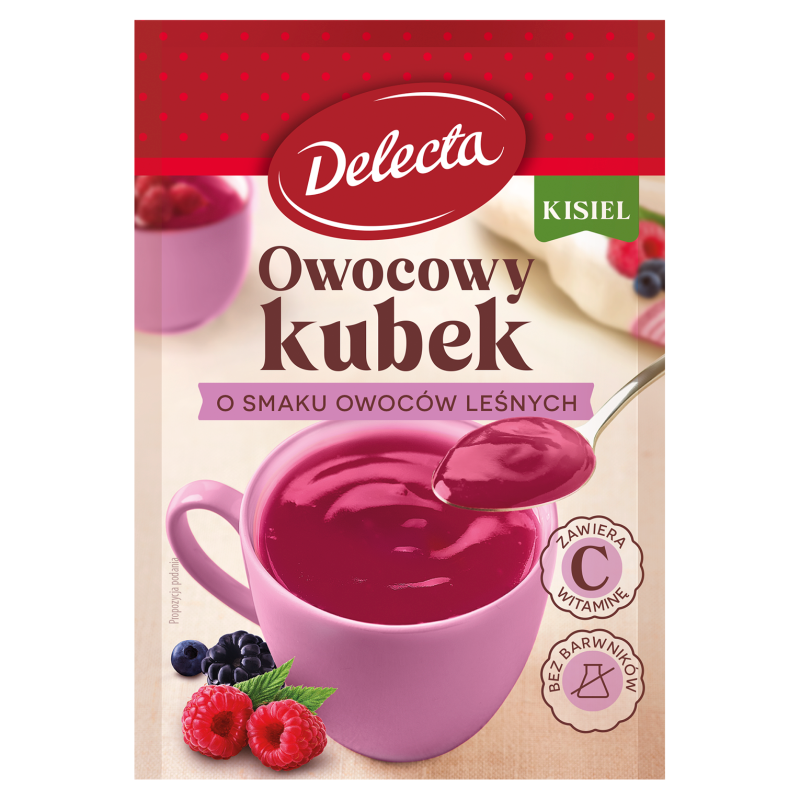 DELECTA Owocowy Kubek Kisiel gładki o smaku owoców leśnych frisco.pl