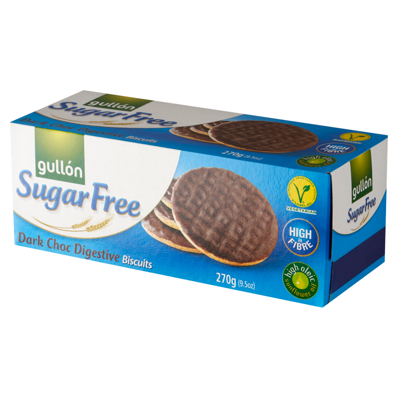 GULLON Diet Nature Pełnoziarniste ciastka z ciemną czekoladą bez cukru