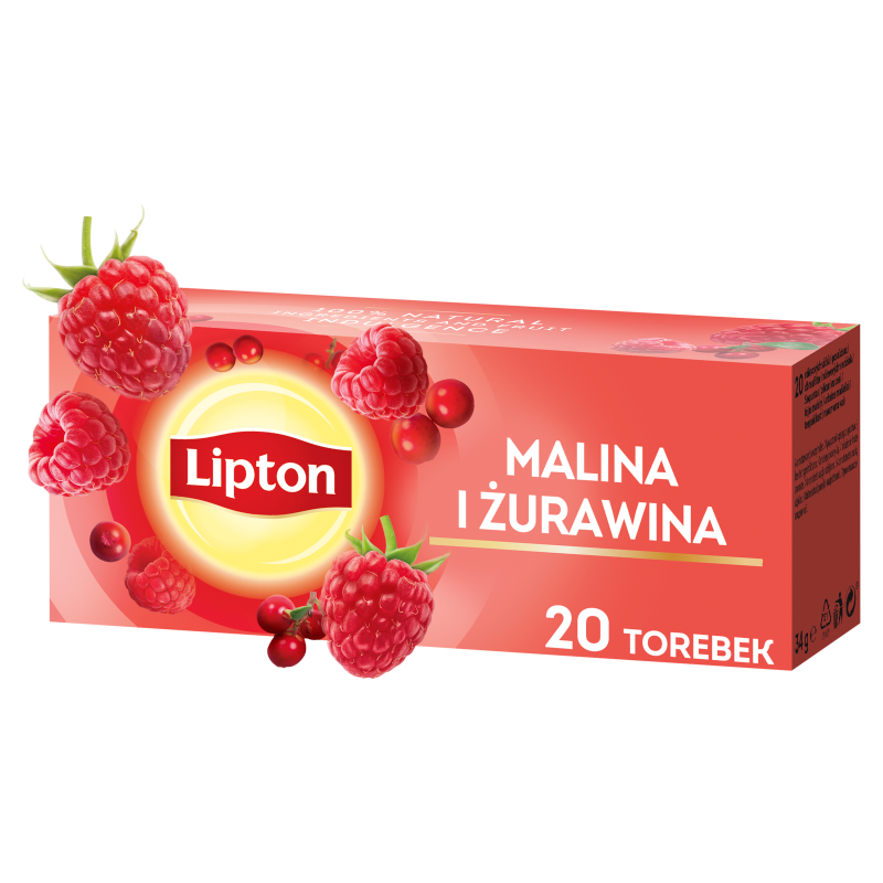 LIPTON Herbatka owocowa Malina i Żurawina 20 torebek ex.