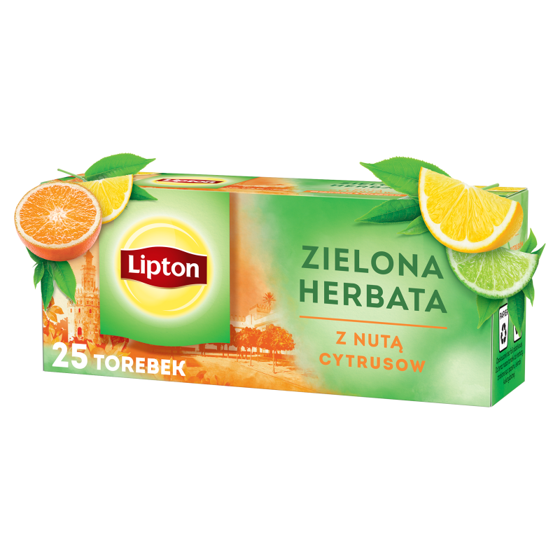 LIPTON Herbata zielona aromatyzowana Cytrusowa 25 torebek ex. frisco.pl