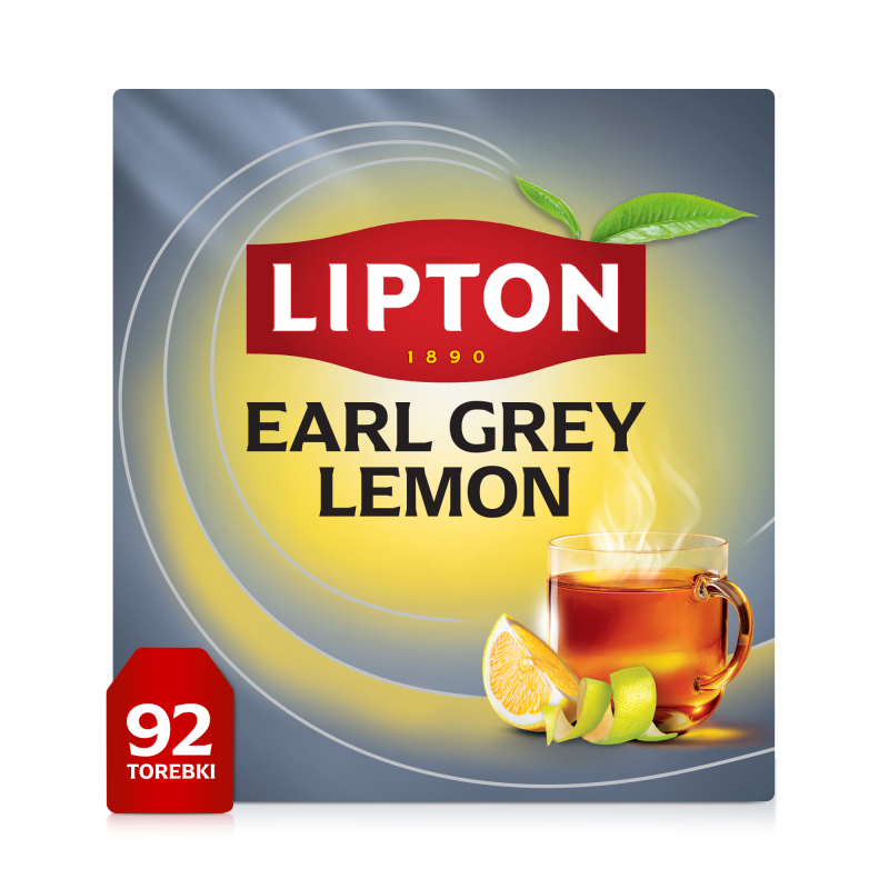 LIPTON Earl Grey Herbata czarna Lemon 92 torebek ex.