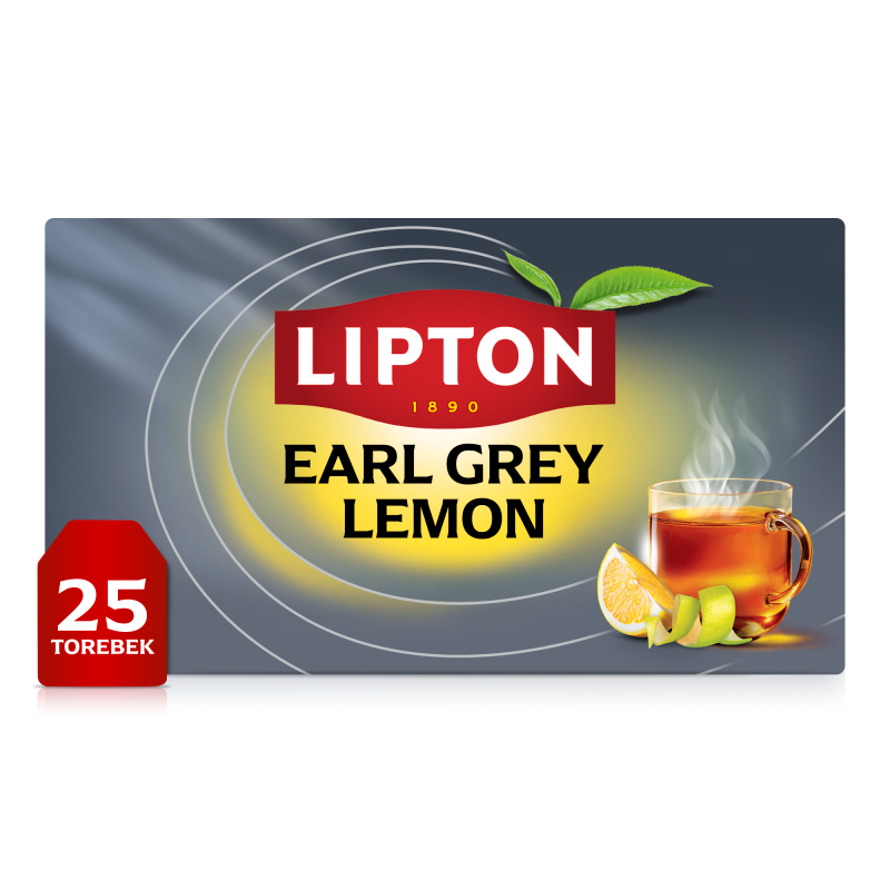 LIPTON Earl Grey Herbata czarna Lemon 25 torebek