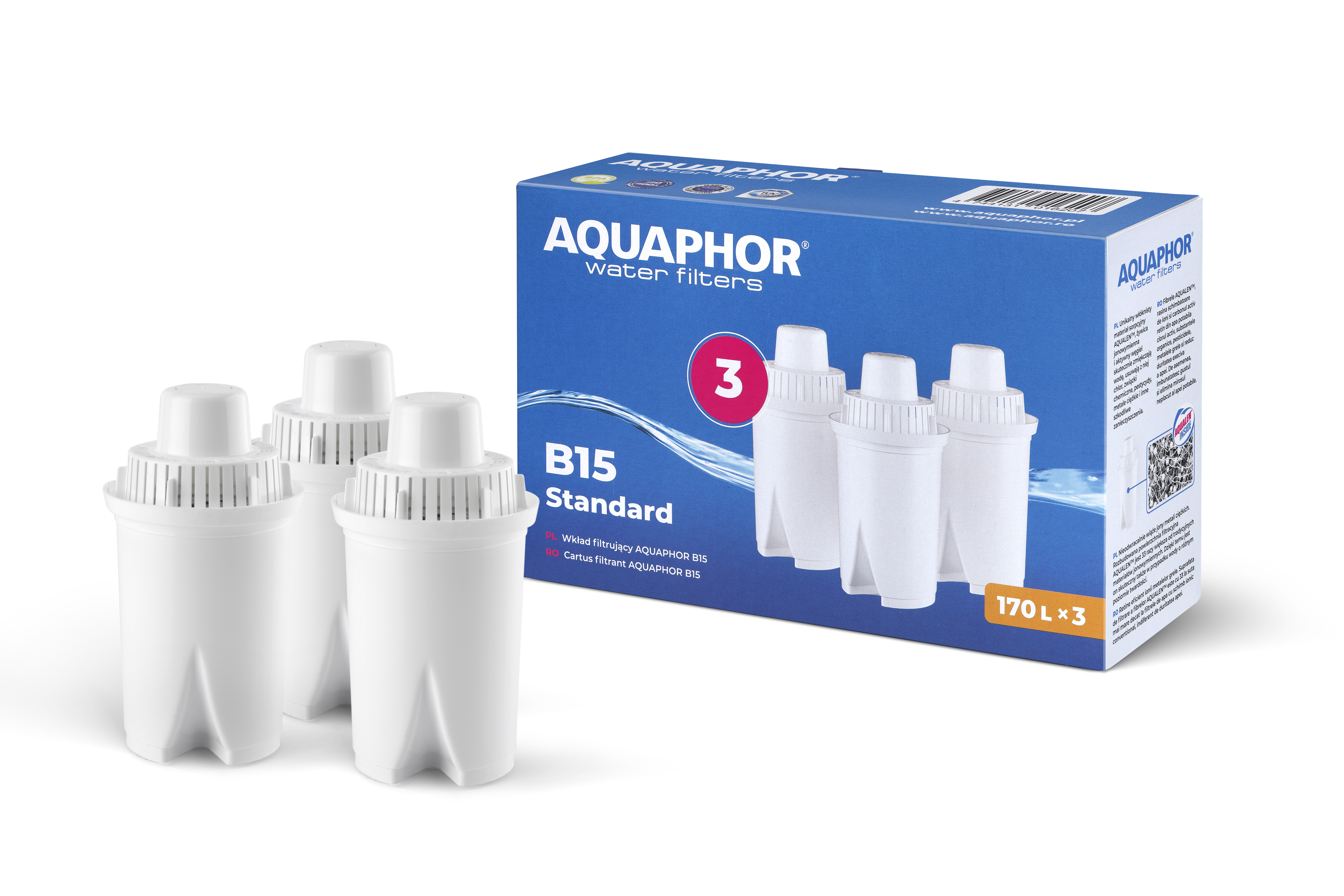 AQUAPHOR Wkład filtrujący B15 Standard komplet 3 szt.