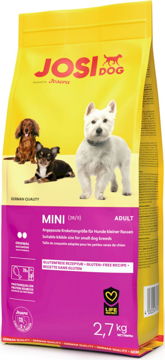 JOSERA JosiDog Mini Suchy pokarm dla dorosłych psów małych ras z kaczką i kukurydzą